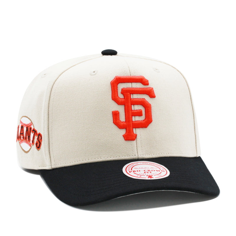 San Francisco Giants Off White Mitchell & Ness Precurved Snapback Hat