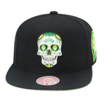 Boston Celtics Black Mitchell & Ness Sugar Skull Snapback Hat