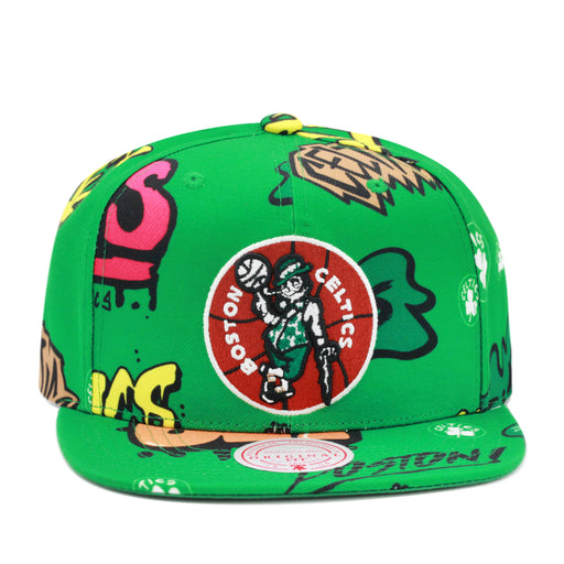 Boston Celtics Kelly Green Mitchell & Ness Sticker Pack Snapback Hat