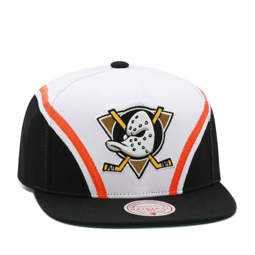 Anaheim Mighty Ducks White Mitchell & Ness Overhead Snapback Hat