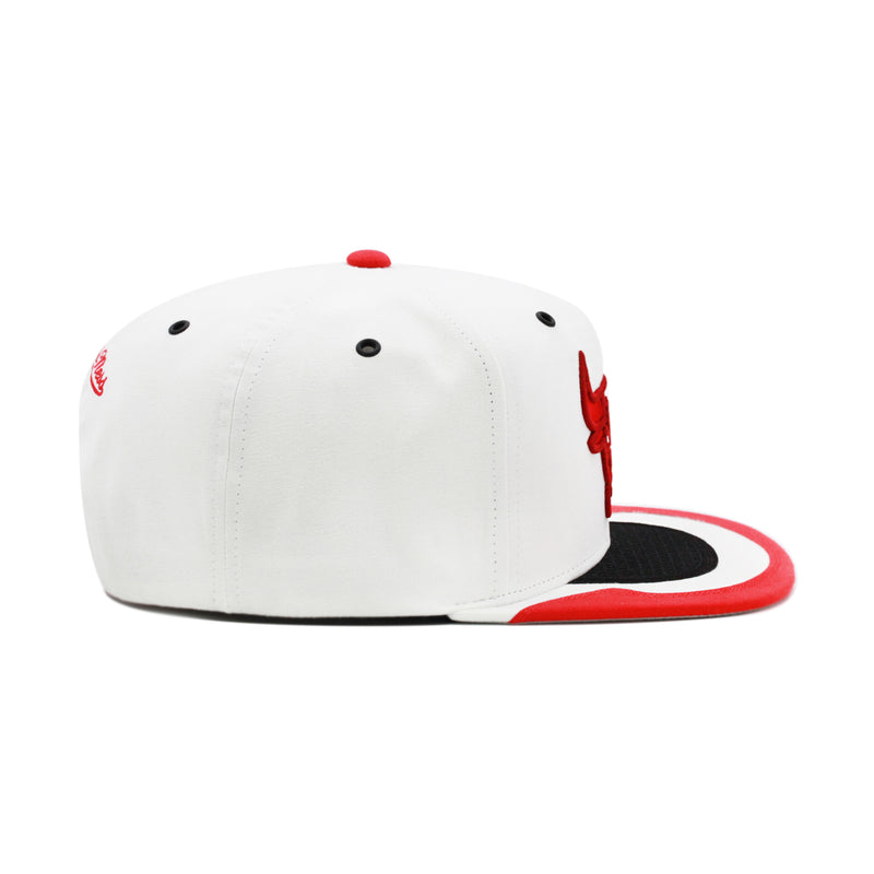 Chicago Bulls White/Red Jordan 4 Mitchell & Ness Day 4 Snapback Hat