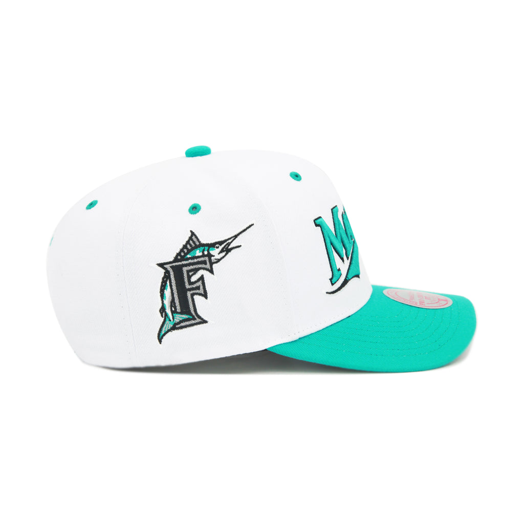Florida Marlins Mitchell & Ness Cooperstown Evergreen Pro Snapback - White