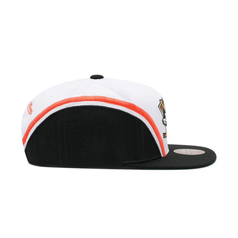 Anaheim Mighty Ducks White Mitchell & Ness Overhead Snapback Hat
