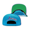 Utah Jazz Mitchell & Ness Hardwood Classics NBA Rear Script Deadstock Snapback Hat Blue/Purple