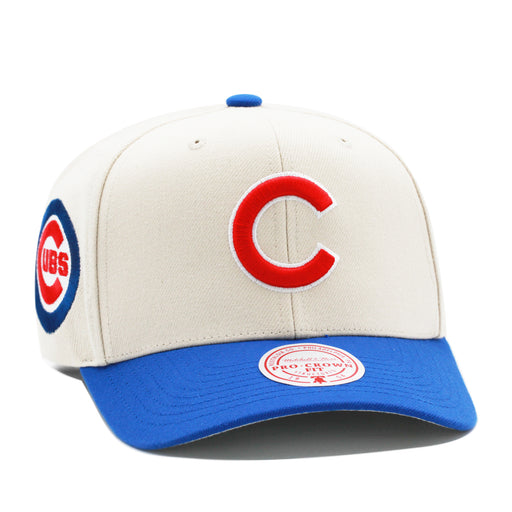 Chicago Cubs Off White Mitchell & Ness Precurved Snapback Hat