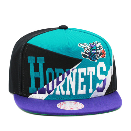 Charlotte Hornets Mitchell & Ness Hardwood Classics NBA Multiply Snapback Hat Teal/Purple