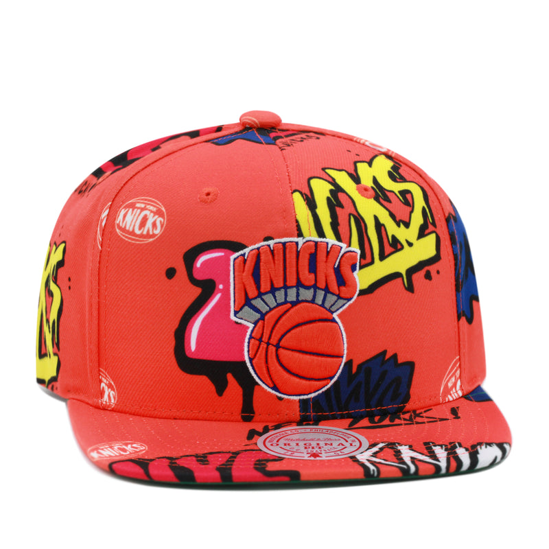 New York Knicks Orange Mitchell & Ness Sticker Pack Snapback Hat