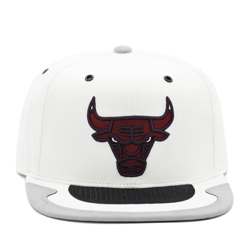 Chicago Bulls White/Silver Jordan 4 Mitchell & Ness Day 4 Snapback Hat