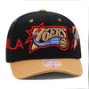 Philadelphia 76ers Hardwood Classics Black Mitchell & Ness NBA Overbite Pro Snapback