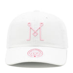 Inter Miami CF White Mitchell & Ness M Logo Dad Hat