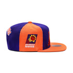 Phoenix Suns Mitchell & Ness Hardwood Classics NBA Rear Script Deadstock Snapback Hat Purple/Orange