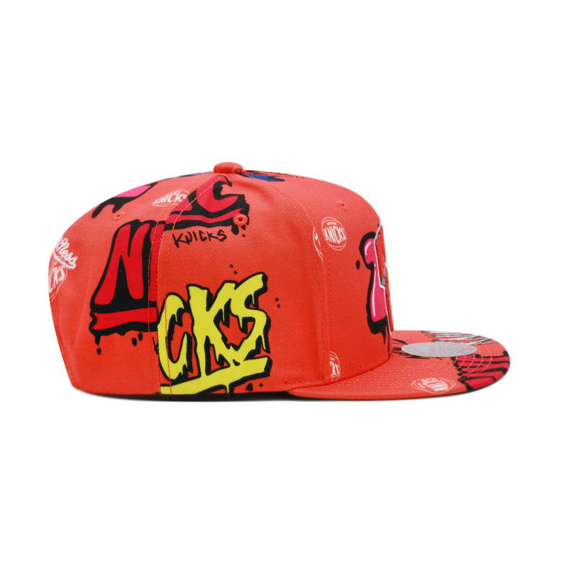 New York Knicks Orange Mitchell & Ness Sticker Pack Snapback Hat