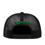 Boston Celtics Black Mitchell & Ness NBA Script Trucker Snapback