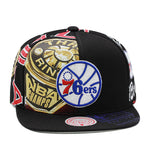 Philadelphia 76ers Black Mitchell & Ness NBA Shirt Remix Snapback Hat