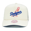 Los Angeles Dodgers Cooperstown Off White Mitchell & Ness Evergreen Trucker Snapback
