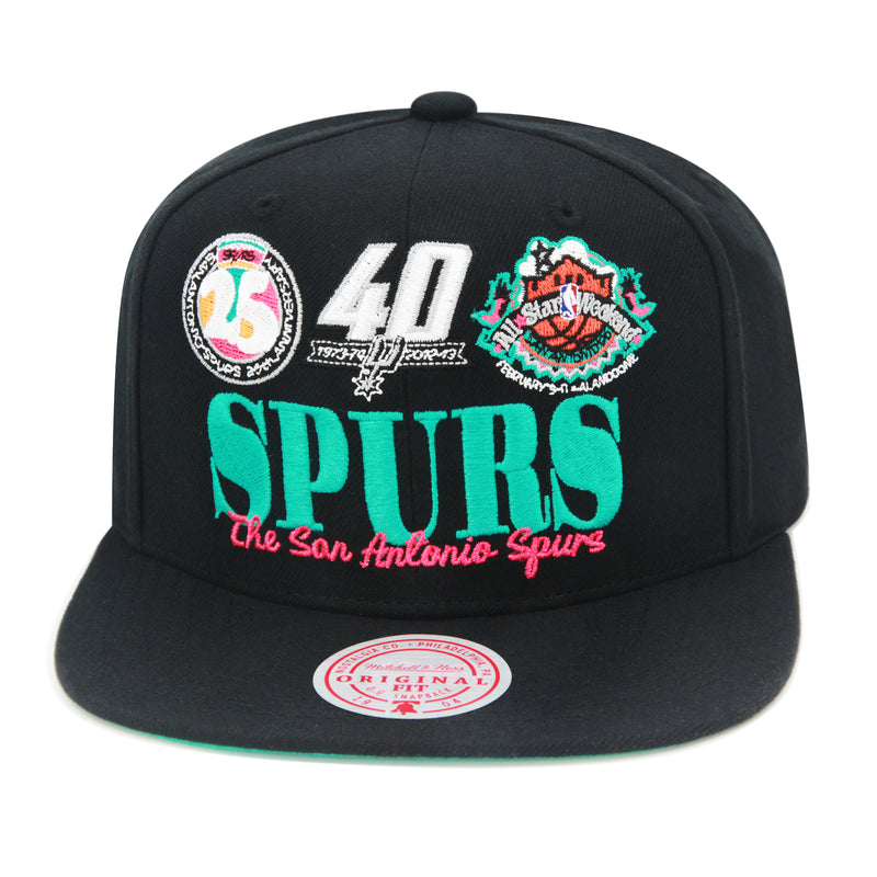 San Antonio Spurs Black Mitchell & Ness Reframe Retro Snapback Hat