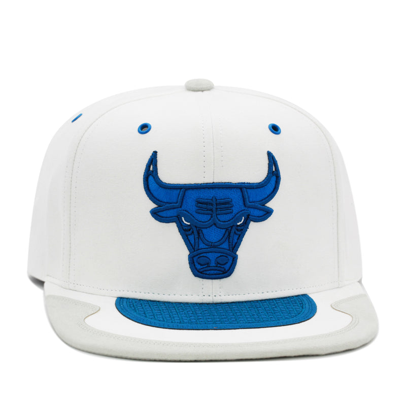 Chicago Bulls White/Blue Jordan 4 Mitchell & Ness Day 4 Snapback Hat