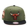 Chicago Bulls Olive Mitchell & Ness NBA Core IV Snapback Hat