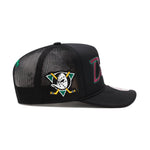 Anaheim Ducks Black Mitchell & Ness NHL Script Trucker Snapback