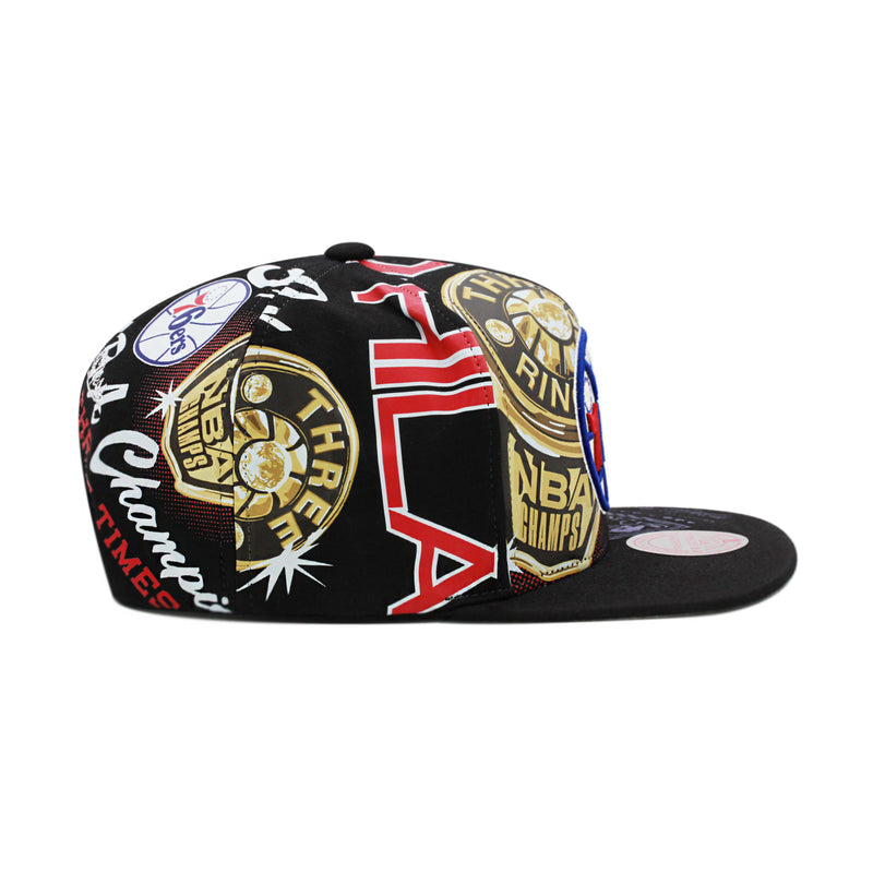 Philadelphia 76ers Black Mitchell & Ness NBA Shirt Remix Snapback Hat