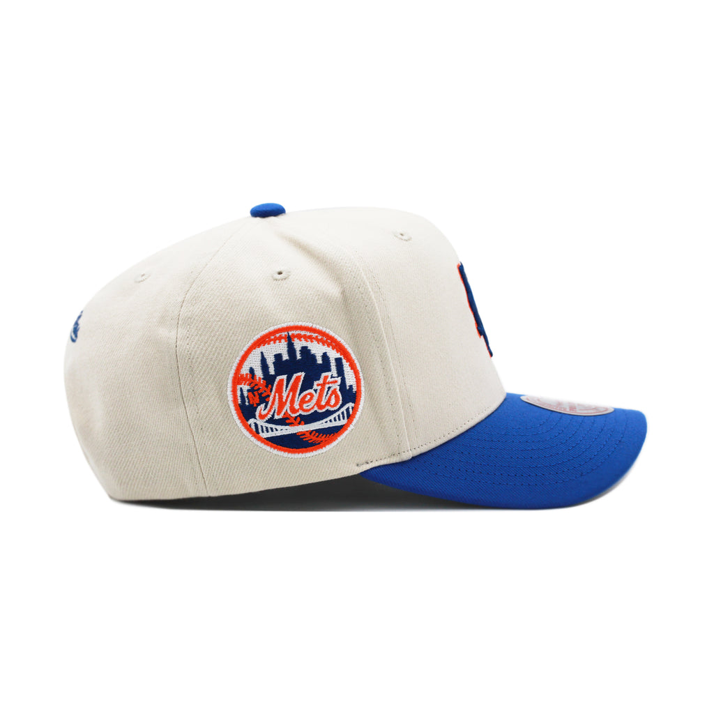 New York Mets Off White Mitchell & Ness Precurved Snapback Hat
