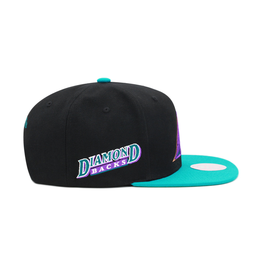 Arizona Diamondbacks Black Teal Mitchell & Ness MLB Evergreen Snapback Hat