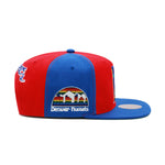 Denver Nuggets Mitchell & Ness Hardwood Classics NBA Rear Script Deadstock Snapback Hat Red/Royal