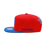 Denver Nuggets Mitchell & Ness Hardwood Classics NBA Rear Script Deadstock Snapback Hat Red/Royal