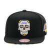 Los Angeles Lakers Black Mitchell & Ness Sugar Skull Snapback Hat