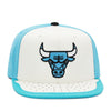 Chicago Bulls Mitchell & Ness Snapback Hat For Jordan 1 High White Blue