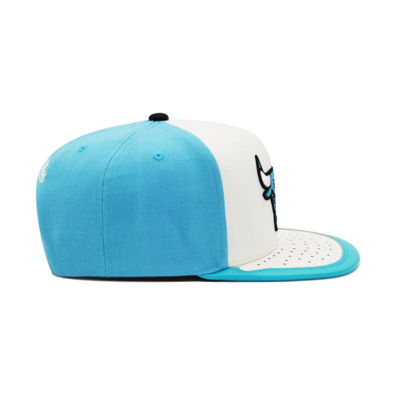 Chicago Bulls Mitchell & Ness Snapback Hat For Jordan 1 High White Blue