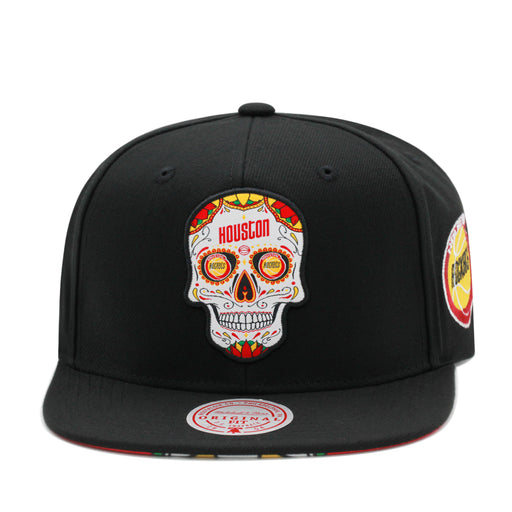 Houston Rockets Black Mitchell & Ness Sugar Skull Snapback Hat