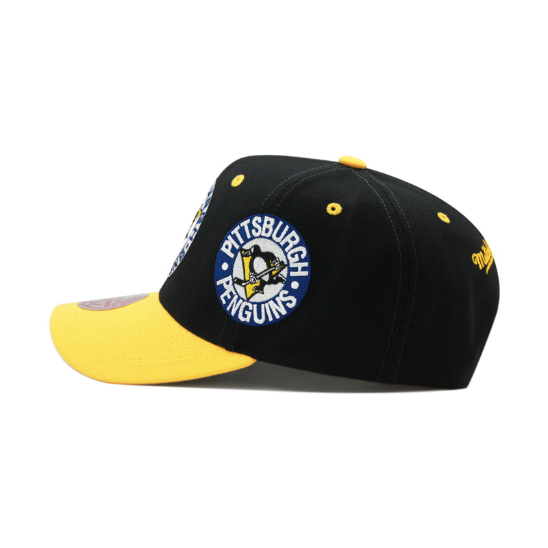 Pittsburgh Penguins Black Vintage Mitchell & Ness NHL Overbite Pro Snapback