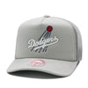 Los Angeles Dodgers Grey Mitchell & Ness Cooperstown Curveball Trucker Snapback