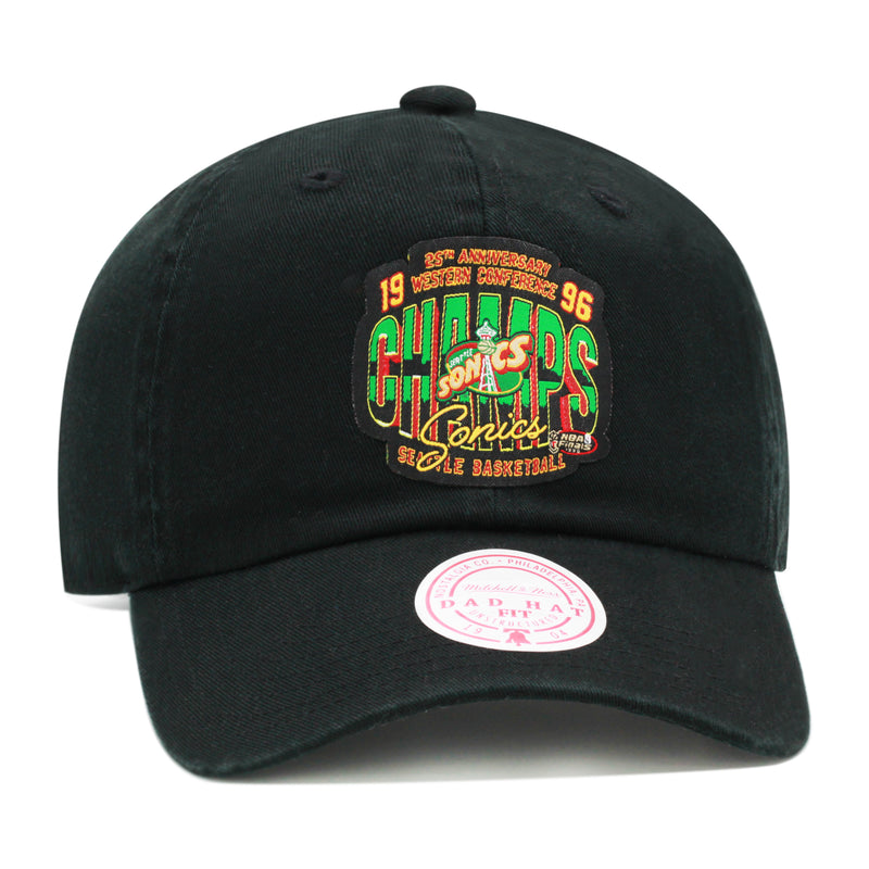 Seattle Supersonics Black Mitchell & Ness NBA 25th Anniversary Dad Hat