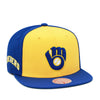 Milwaukee Brewers Royal Yellow Mitchell & Ness MLB Evergreen Snapback Hat