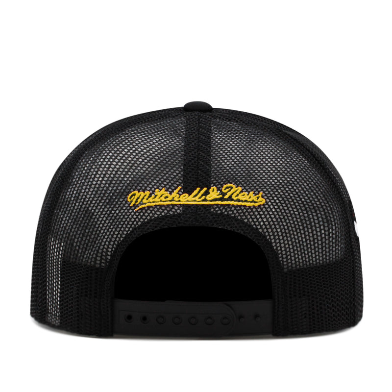 Pittsburgh Pirates Black Mitchell & Ness NBA Script Trucker Snapback