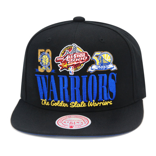 Golden State Warriors Black Mitchell & Ness Reframe Retro Snapback Hat