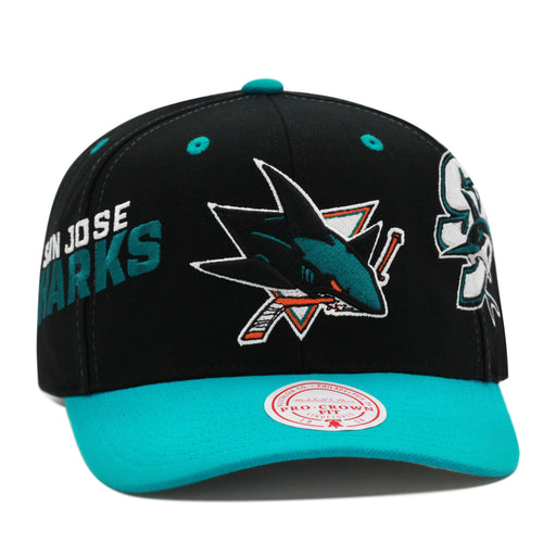 San Jose Sharks Black Mitchell & Ness NHL Overbite Pro Snapback