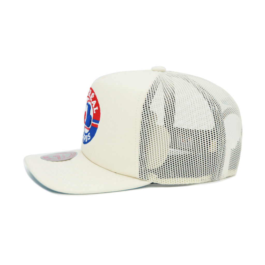 Montreal Expos Cooperstown Off White Mitchell & Ness Evergreen Trucker Snapback