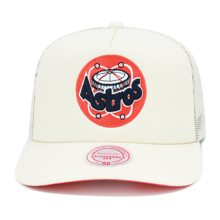 Chicago Cubs Cooperstown Off White Mitchell & Ness Evergreen Trucker Snapback