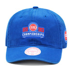 Detroit Pistons Mitchell & Ness Curved Brim 89-90 Championships Strapback Dad Hat Royal