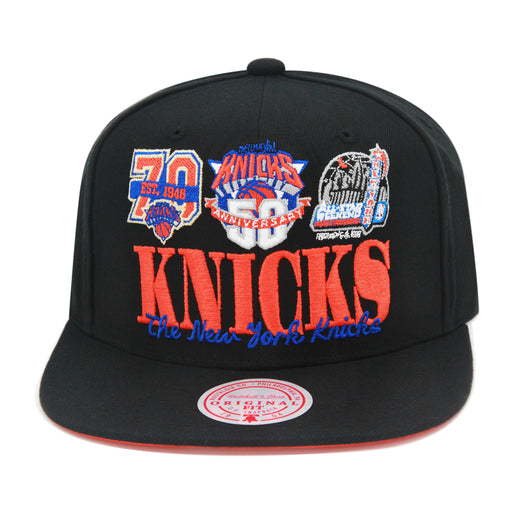 New York Knicks Black Mitchell & Ness Reframe Retro Snapback Hat