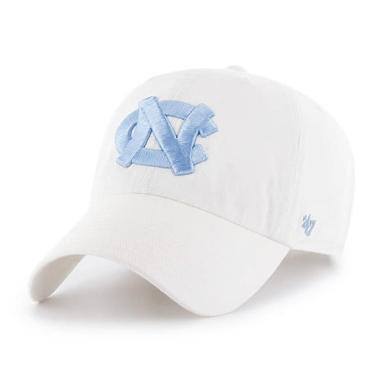 North Carolina Tar Heels UNC White 47 Brand Clean Up Dad Hat