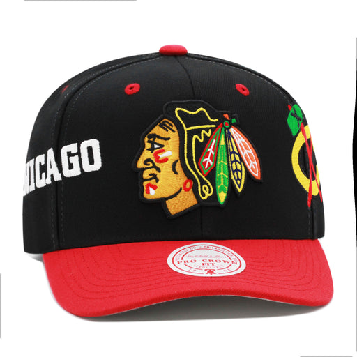 Chicago Blackhawks Black Mitchell & Ness NHL Overbite Pro Snapback