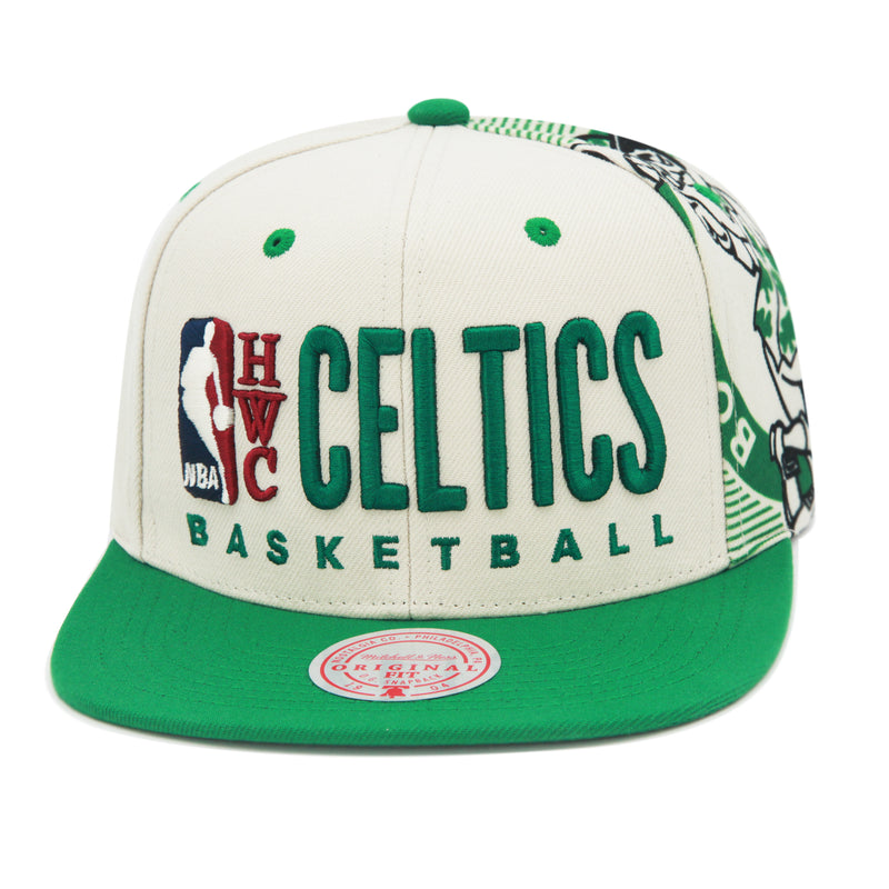 Boston Celtics Big Face Mitchell & Ness Snapback Hat Sand