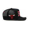 Chicago Bulls Black Mitchell & Ness NBA Script Trucker Snapback