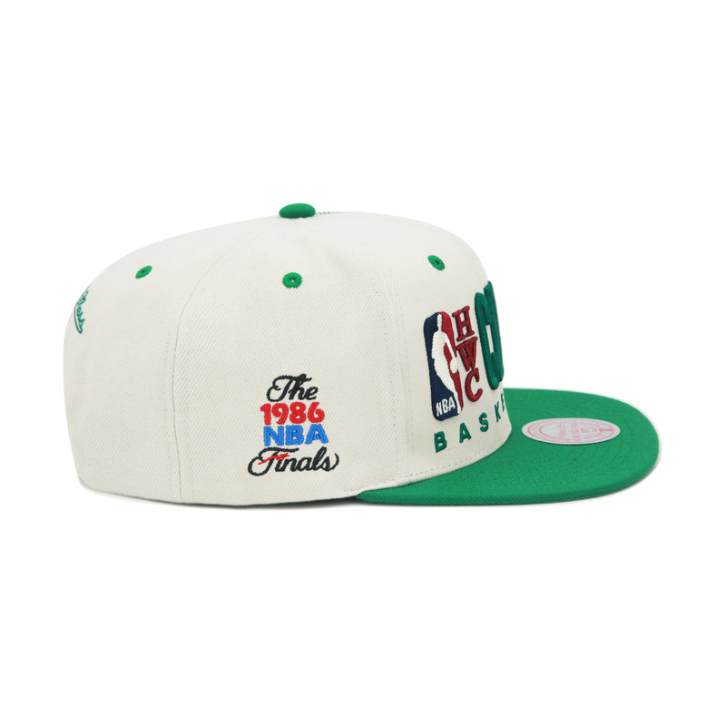 Boston Celtics Big Face Mitchell & Ness Snapback Hat Sand