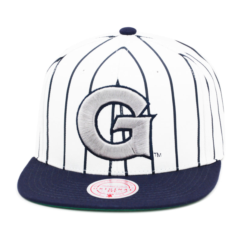 Georgetown Hoyas White Mitchell & Ness NBA Retro Pinstripe Snapback Hat