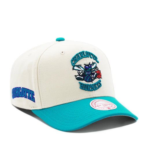 Charlotte Hornets Off White Mitchell & Ness Precurved Snapback Hat